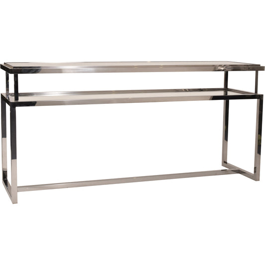 Libra Midnight Mayfair Collection - Belgravia Stainless Steel and Glass Console Table