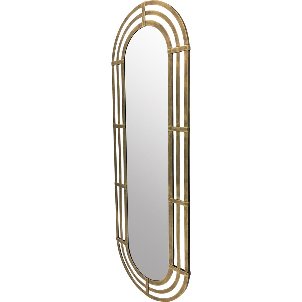 Libra Luxurious Glamour Collection - Lalique Oval Gold Metal Wall Mirror