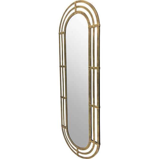 Libra Luxurious Glamour Collection - Lalique Oval Gold Metal Wall Mirror