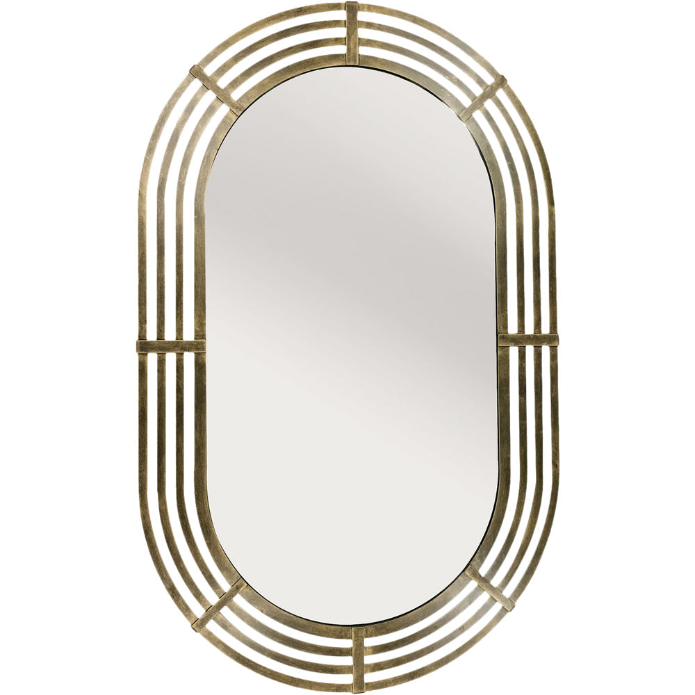 Libra Luxurious Glamour Collection - Lalique Oval Gold Metal Wall Mirror