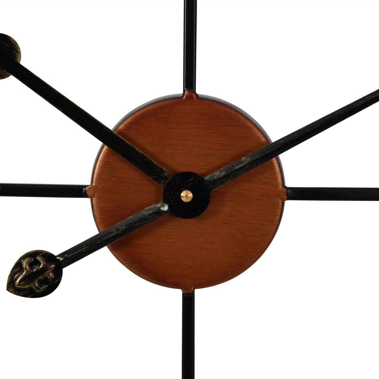 Libra Urban Botanic Collection - Skeleton Wall Clock in Black & Gold