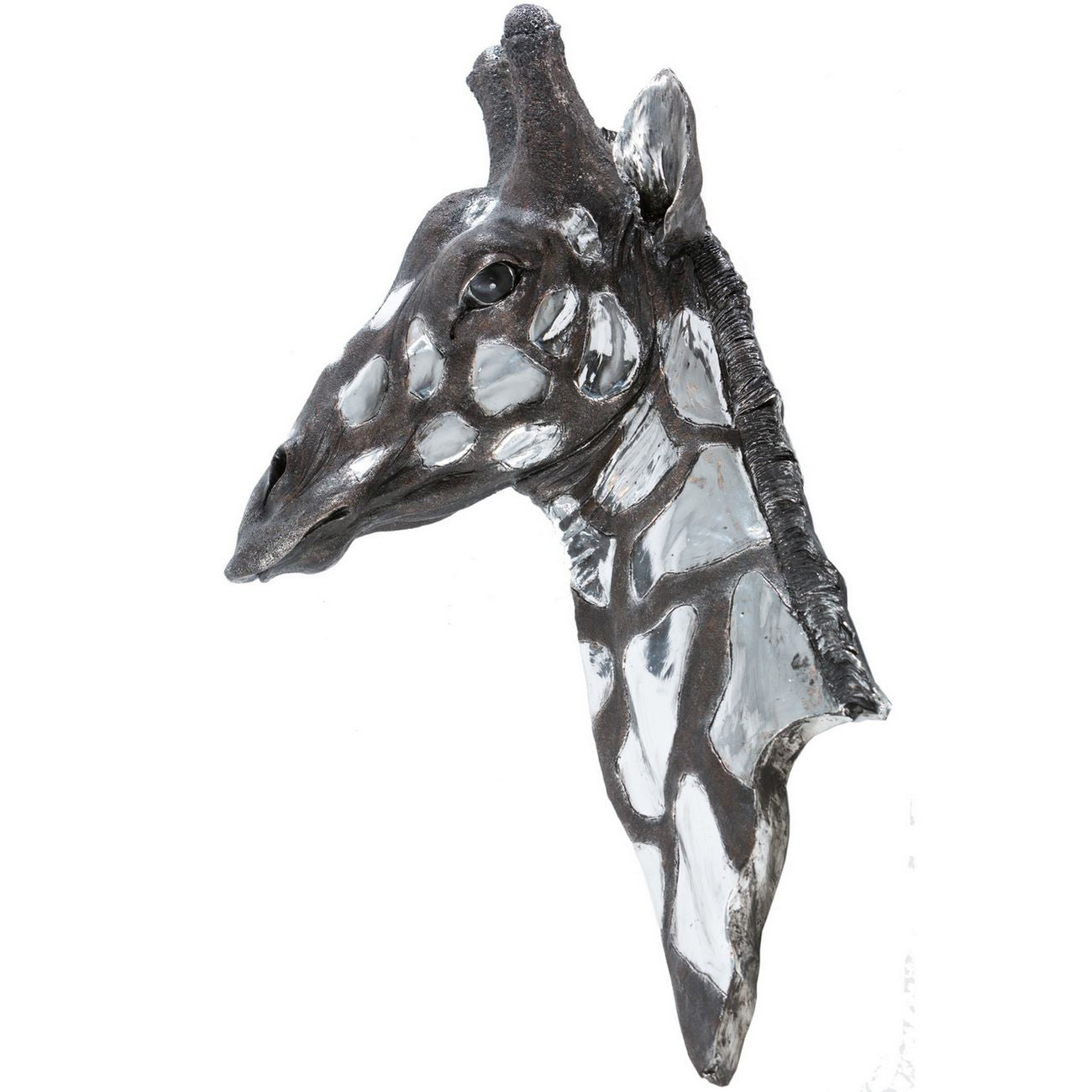 Libra Dappled Silver Giraffe Head Wall Plaque-Libra-Olivia's