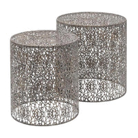 Libra Metal Fretwork Nest Tables Grey-Libra-Olivia's