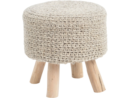 Libra Calm Neutral Collection - Nomad Knitted Stool Stone Grey