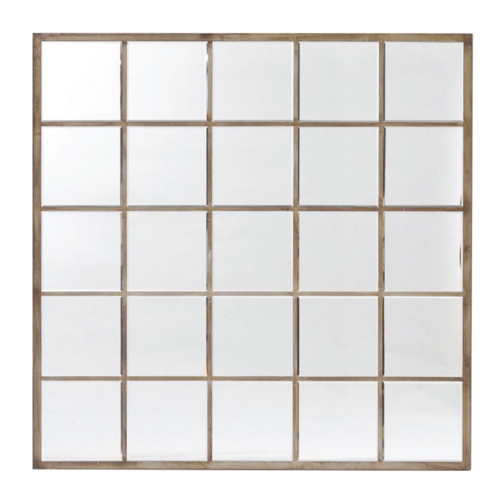 Libra Blakely Window Pane Mirror in Champagne Large-Libra-Olivia's