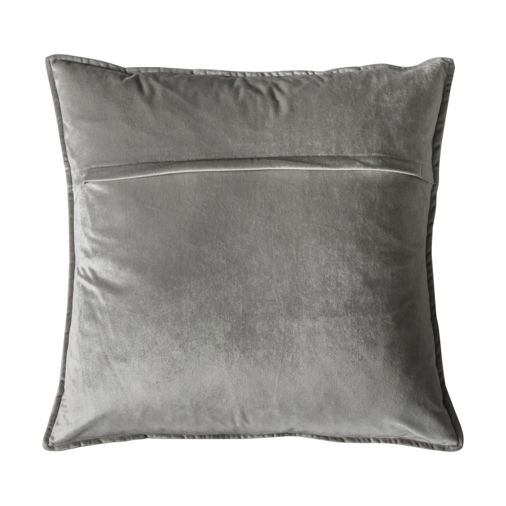 Gallery Interiors Meto Velvet Oxford Silver Cushion