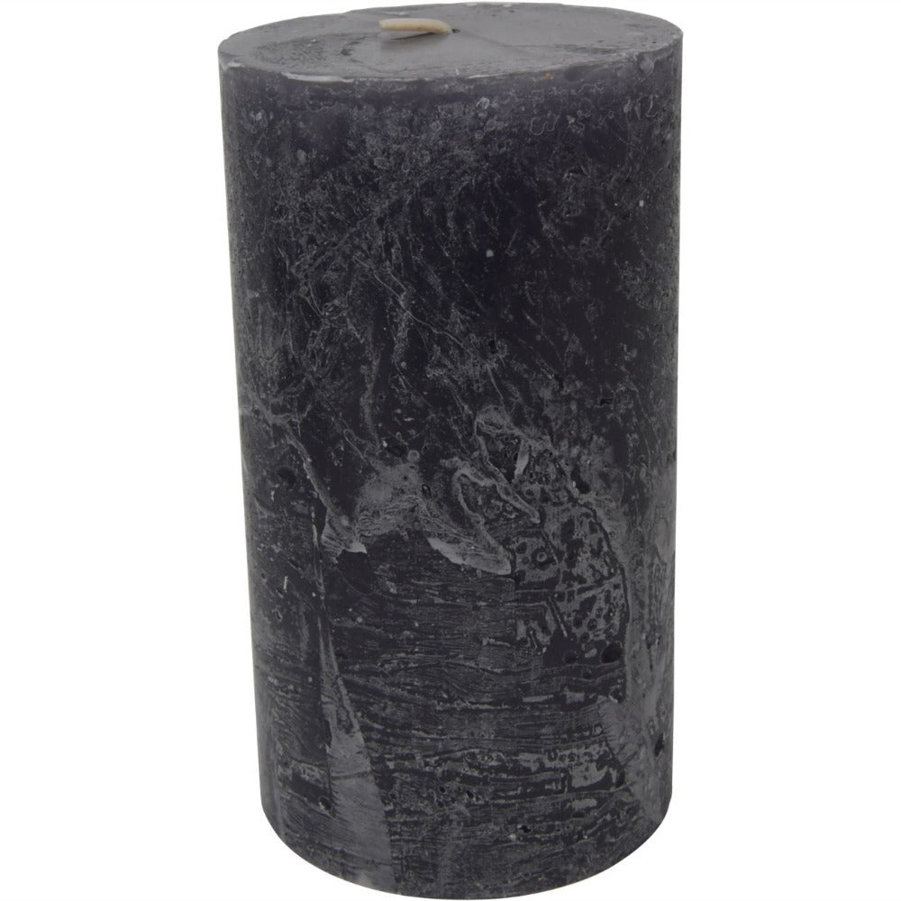 Libra Calm Neutral Collection - Rustica Pillar Candle Dark Grey