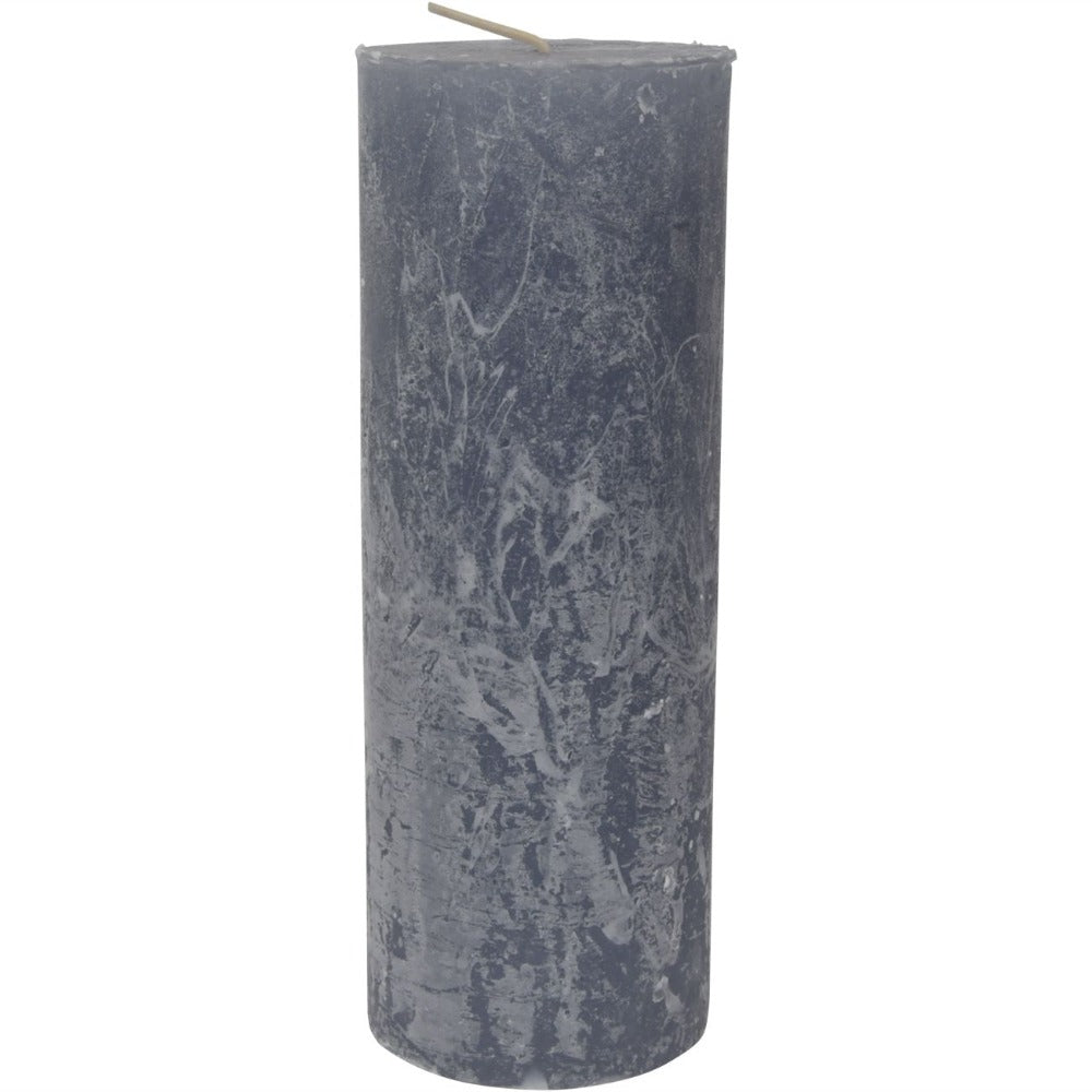 Libra Calm Neutral Collection - Rustica Pillar Candle Light Grey