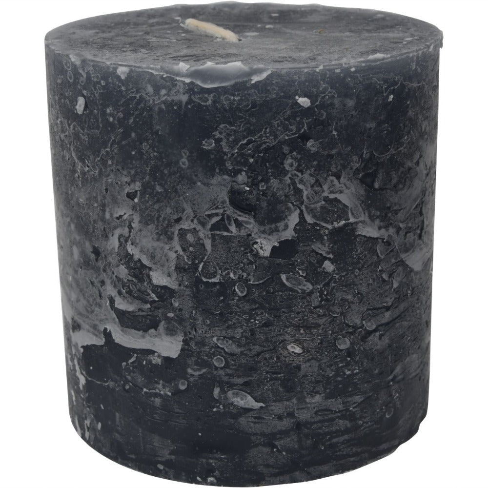 Libra Calm Neutral Collection - Rustica Pillar Candle Dark Grey