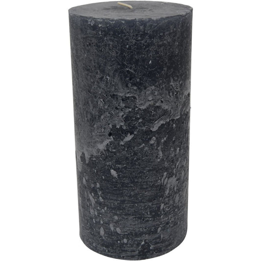 Libra Calm Neutral Collection - Rustica Pillar Candle Dark Grey