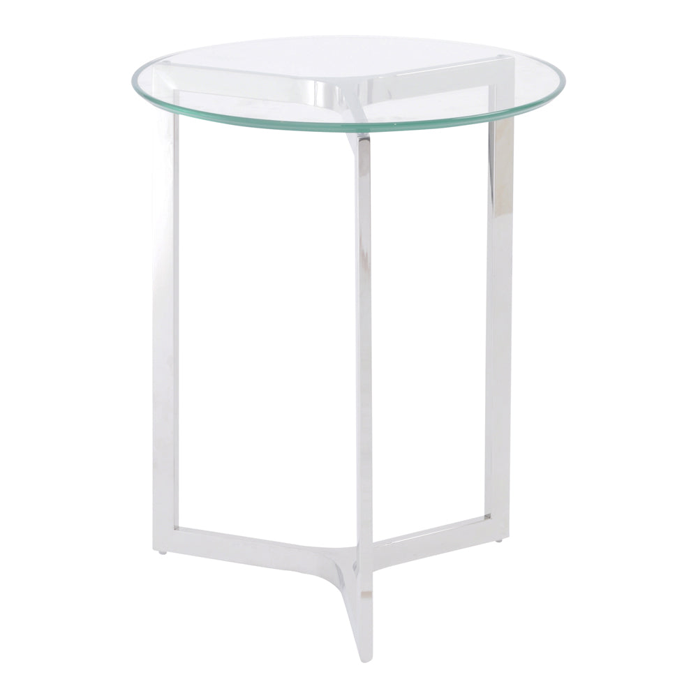 Libra Midnight Mayfair Collection - Linton Stainless Steel And Glass End Table