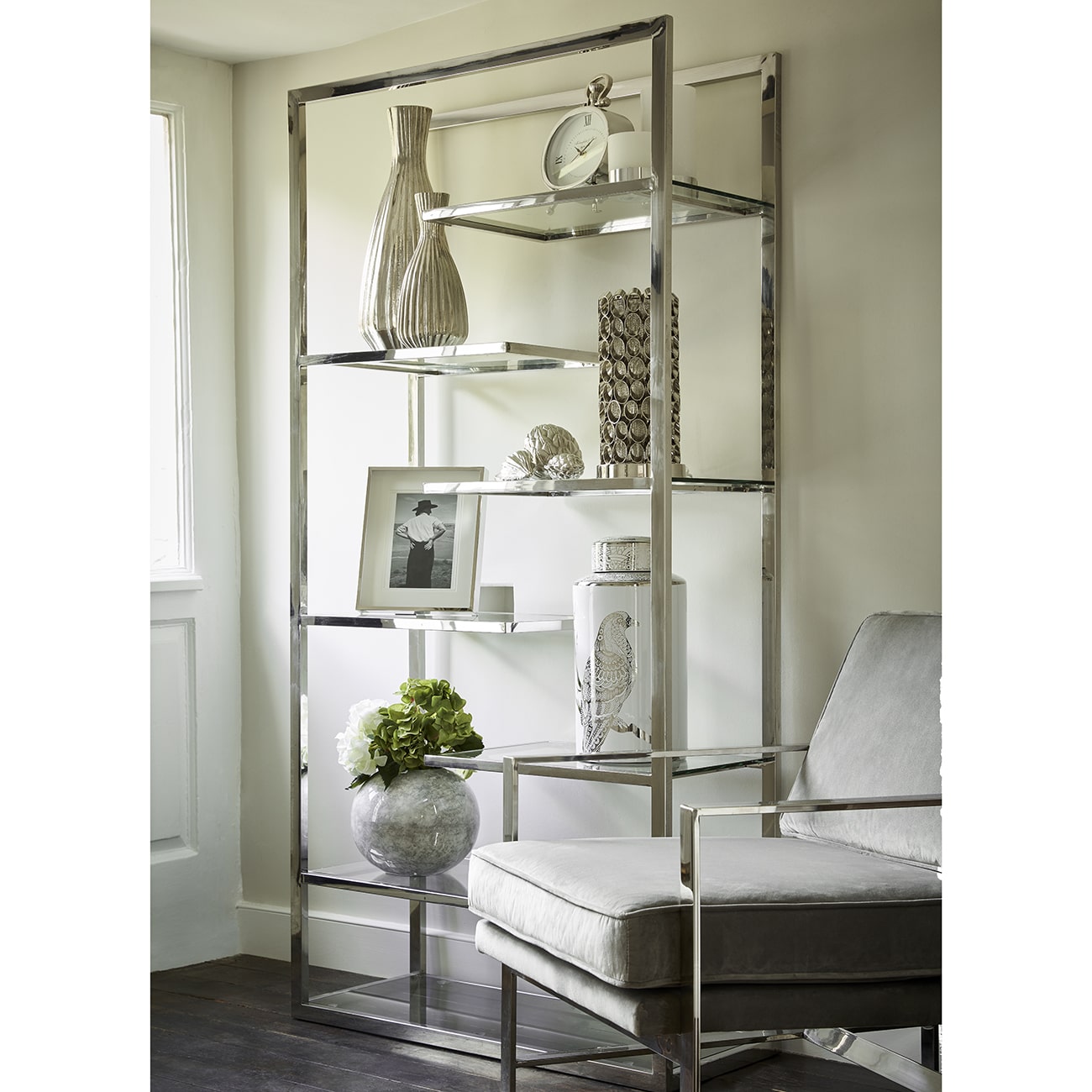 Libra Midnight Mayfair Collection - Linton Display Unit Stainless Steel And Glass