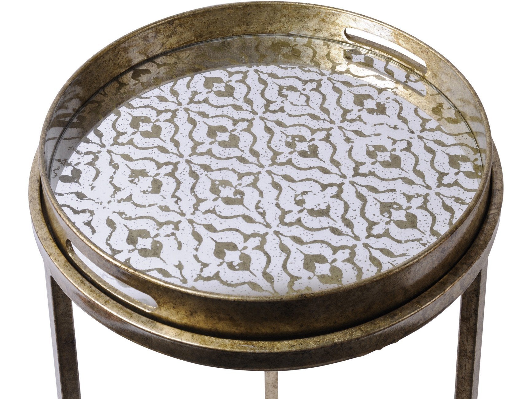 Libra Vienna Antique Gold Diamond Set Of 2 Side Tables-Libra-Olivia's