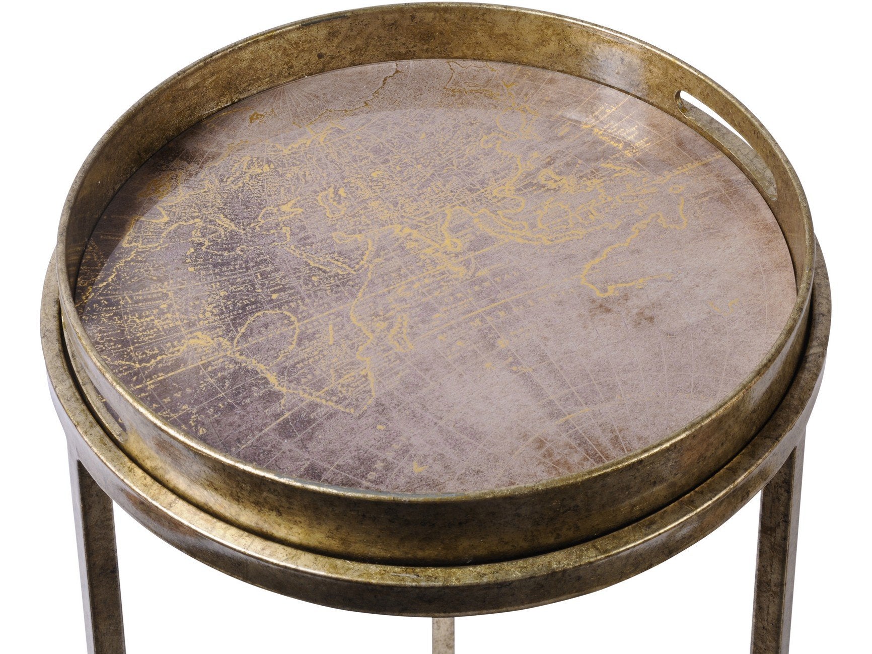 Libra Vienna Antique Gold Atlas Set Of 2 Side Tables-Libra-Olivia's