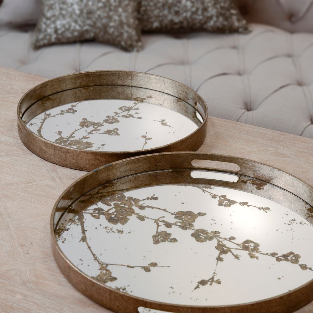 Libra Luxurious Glamour Collection - Vienna Set Of 4 Blossom Coasters Antique Gold