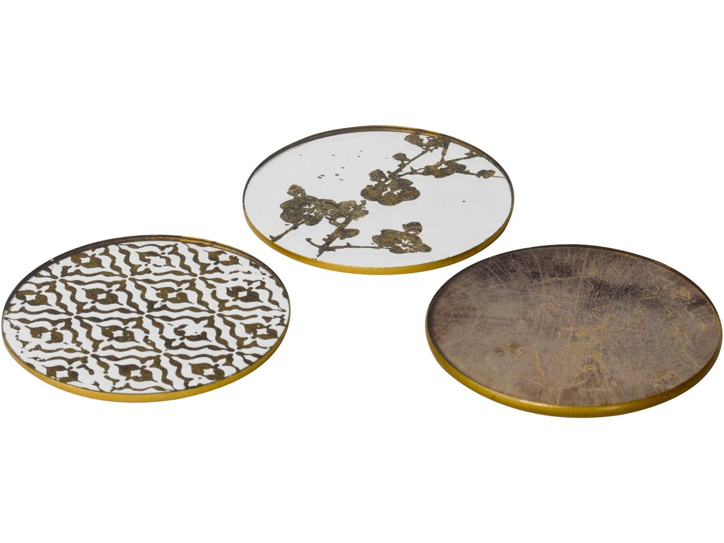 Libra Vienna Antique Gold Set Of 4 Blossom Coasters-Libra-Olivia's