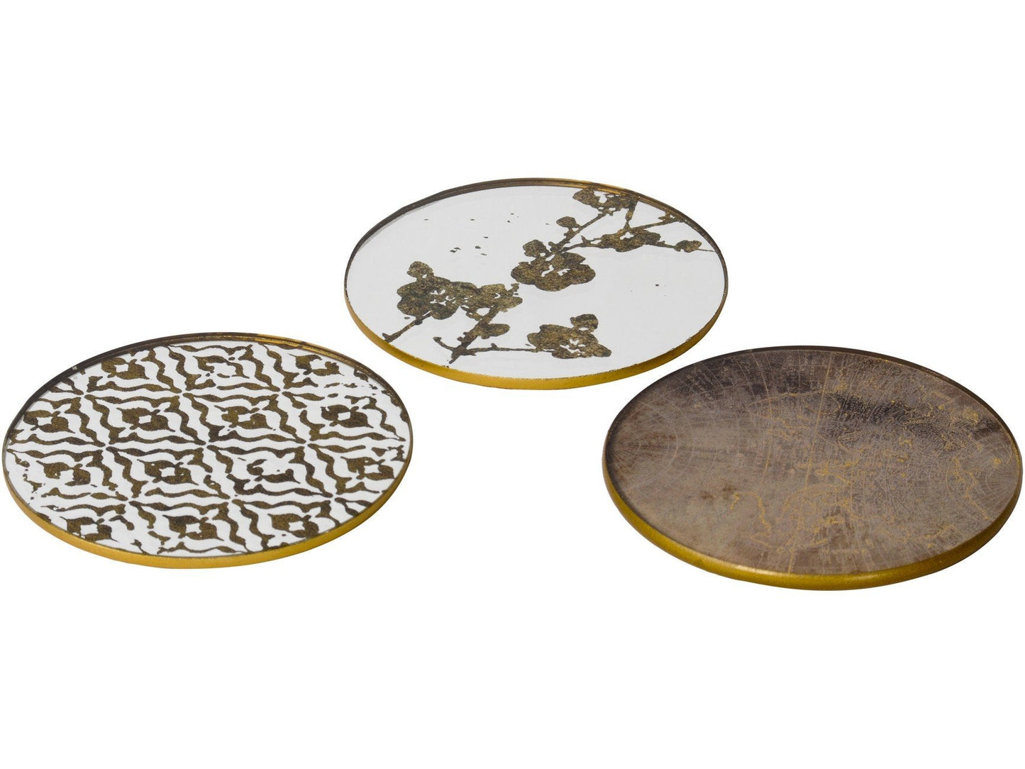 Libra Vienna Antique Gold Set Of 4 Diamond Coasters-Libra-Olivia's