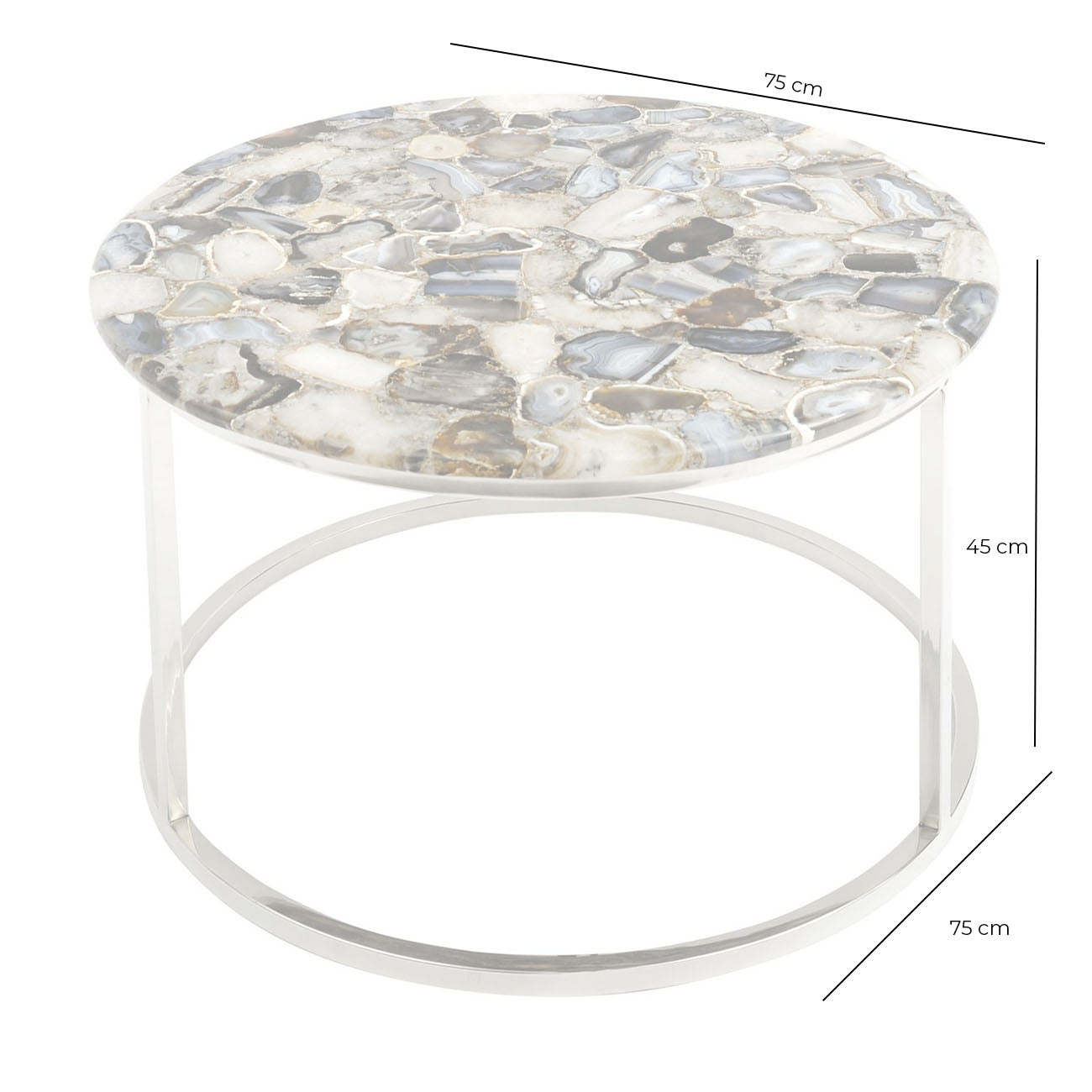 Libra Midnight Mayfair Collection - Agate Round Coffee Table