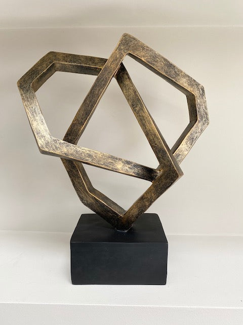 Libra Urban Botanic Collection - Antique Cubist Sculpture in Bronze