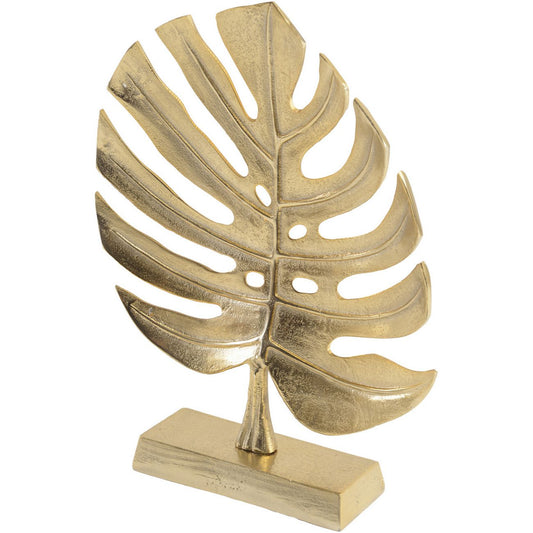 Libra Monstera Gold Leaf Aluminium Sculpture-Libra-Olivia's