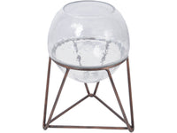 Libra Bersa Small Table Fishbowl Planter with Aged Copper Base-Libra-Olivia's