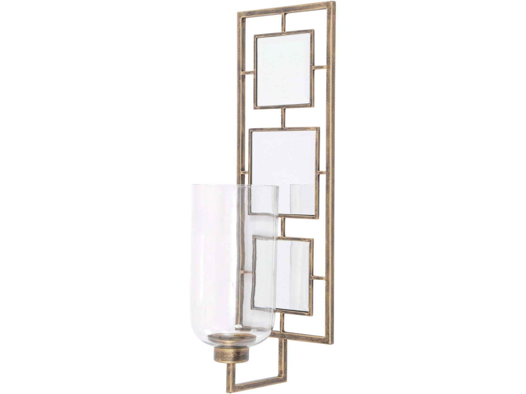 Libra Occtaine Antique Gold Wall Sconce with Mirrored Back-Libra-Olivia's