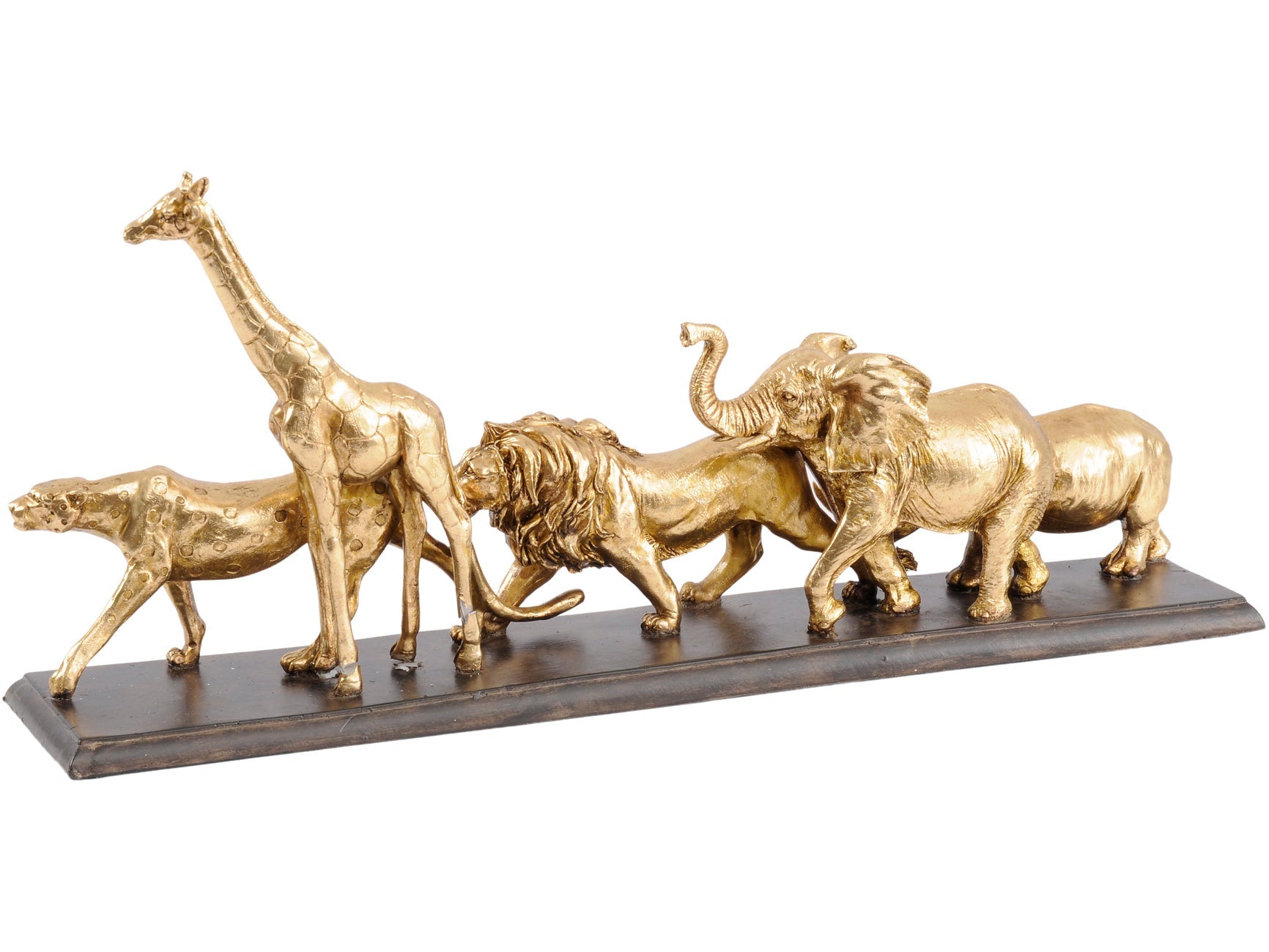 Libra Safari Wild Animals Sculpture in Gold Resin-Libra-Olivia's