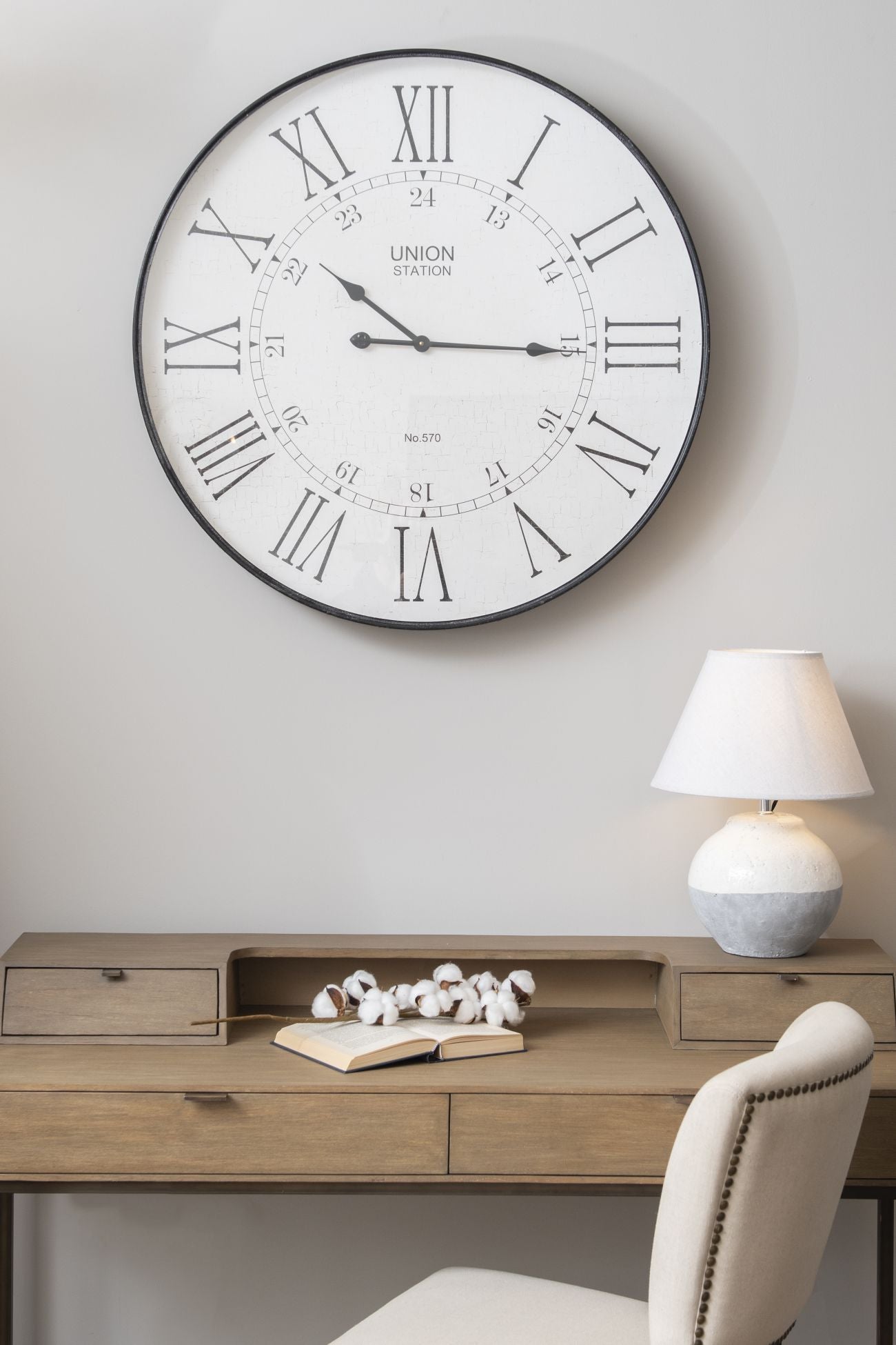 Libra Urban Botanic Collection - Antique Wall Clock Grey