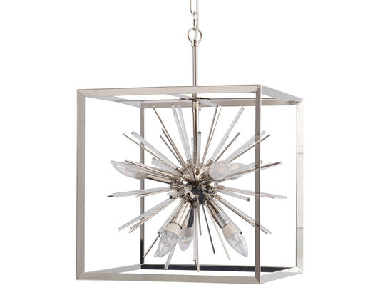 Libra Small Silver Starburst Chandelier E14 40W 6-Libra-Olivia's