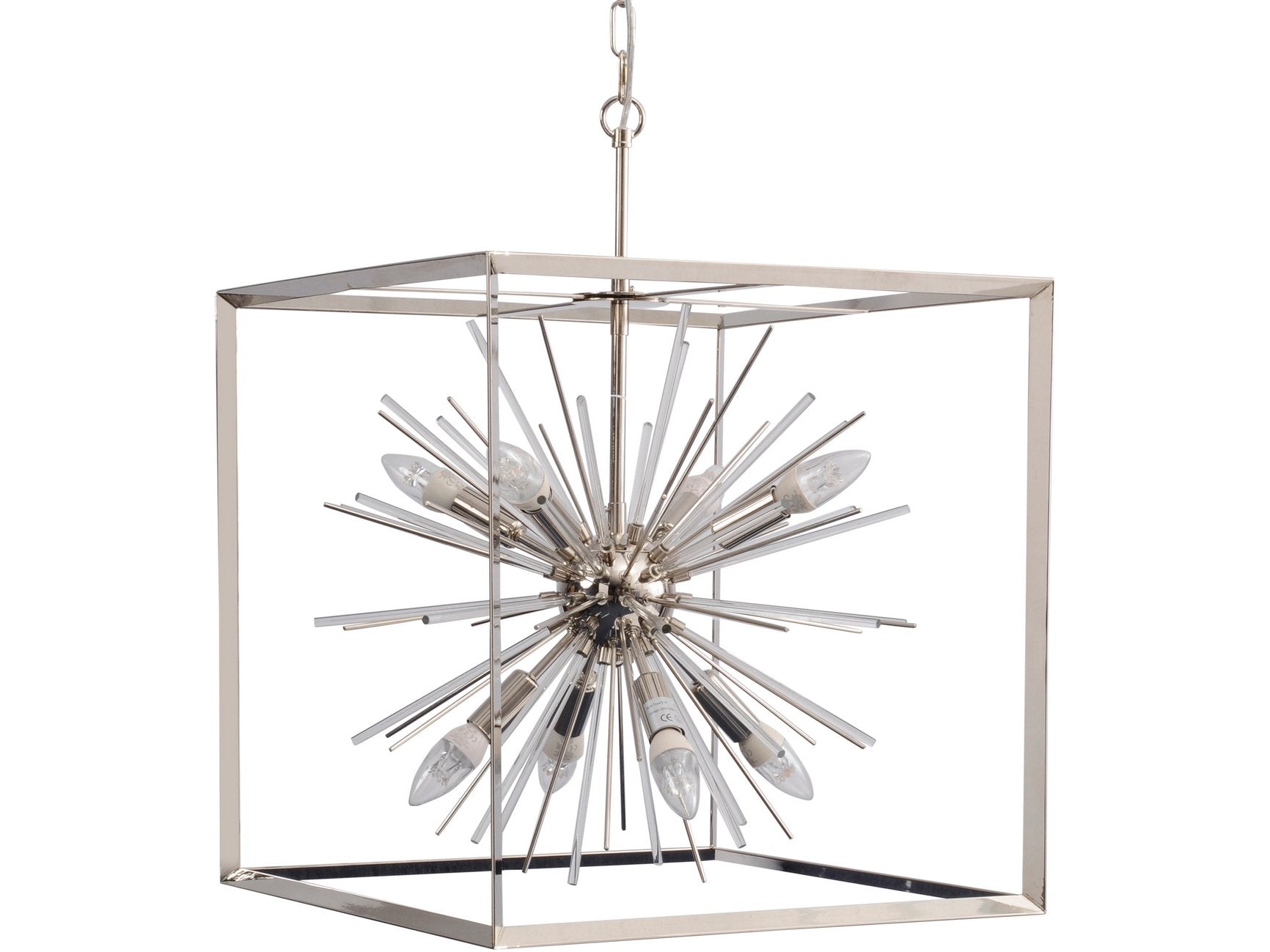 Libra Large Silver Starburst Chandelier E14 40W 8-Libra-Olivia's