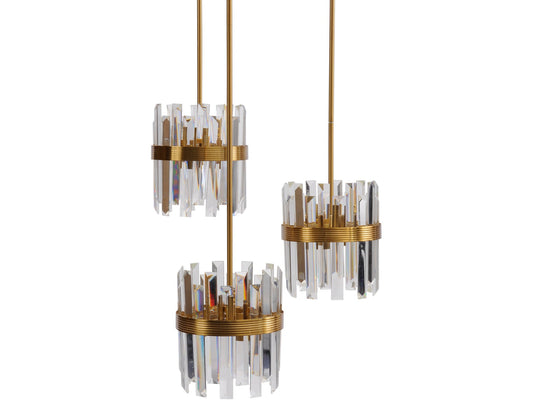 Libra Set Of Three Crystal Pendant Lights E14 40W 12-Libra-Olivia's