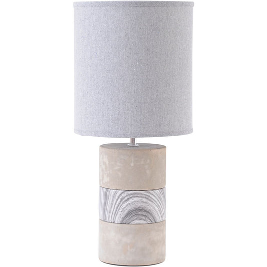 Libra Urban Botanic Collection - Concrete and Porcelain Table Lamp with Natural Shade