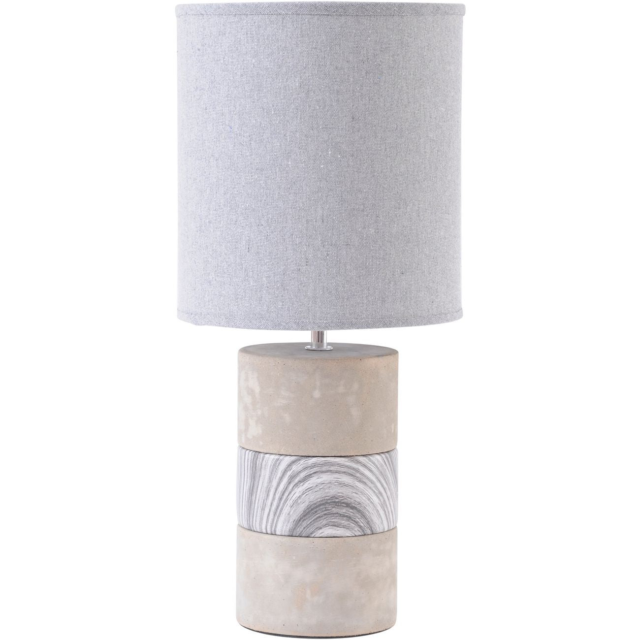 Libra Urban Botanic Collection - Concrete and Porcelain Table Lamp with Natural Shade