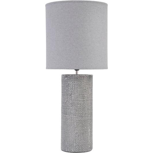 Libra Urban Botanic Collection - Tall Textured Porcelain Table Lamp With Shade Grey