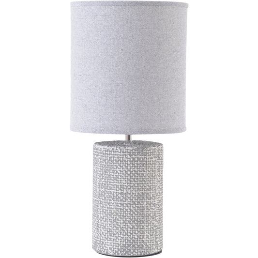 Libra Urban Botanic Collection - Small Textured Porcelain Table Lamp With Shade Grey