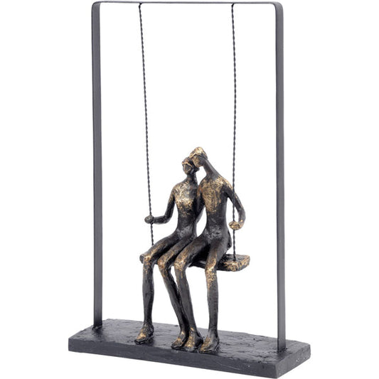 Libra Calm Neutral Collection - Figurative Couple Sitting on Swing Sculpture