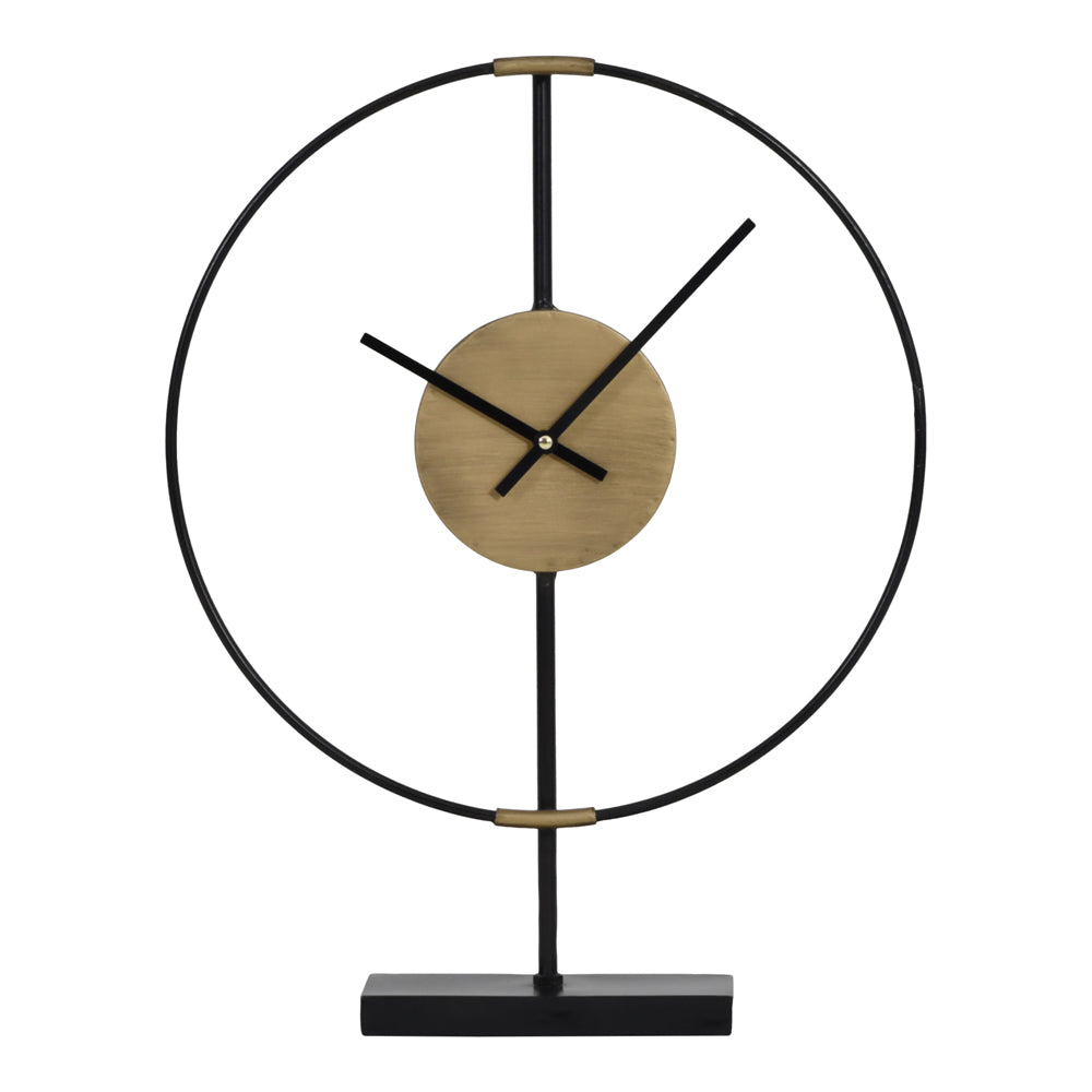 Libra Urban Botanic Collection - Brass And Black Framed Mantel Clock