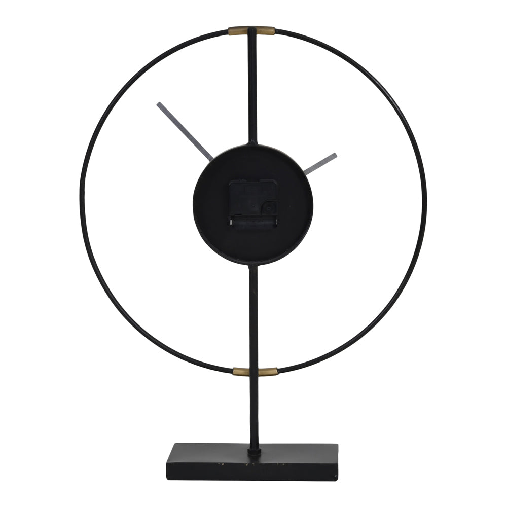 Libra Urban Botanic Collection - Brass And Black Framed Mantel Clock