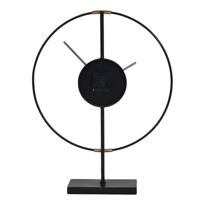 Libra Urban Botanic Collection - Brass And Black Framed Mantel Clock