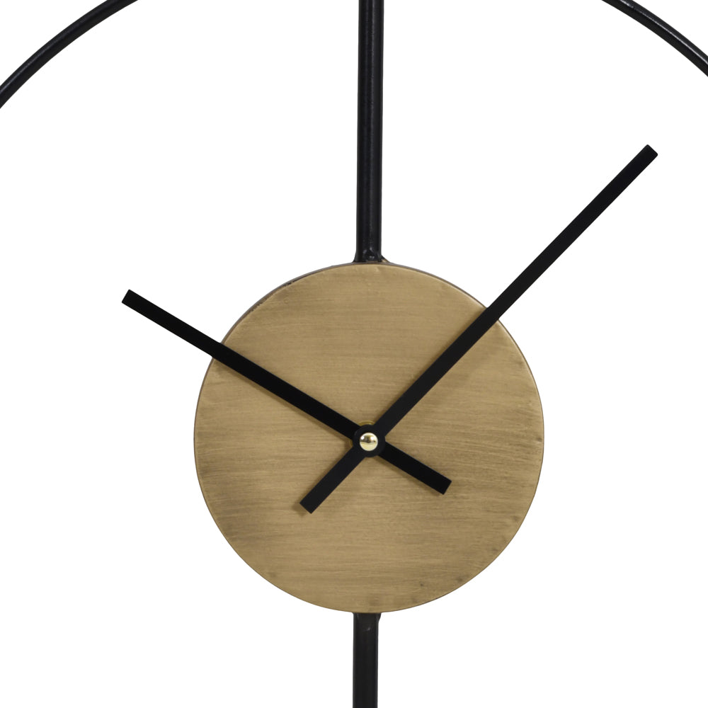 Libra Urban Botanic Collection - Brass And Black Framed Mantel Clock