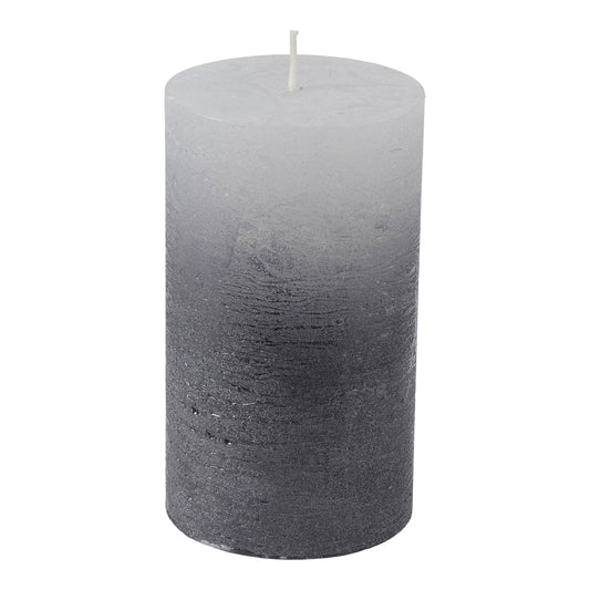 Libra Midnight Mayfair Collection - White Pillar Candle With Metallic Black Ombre Base