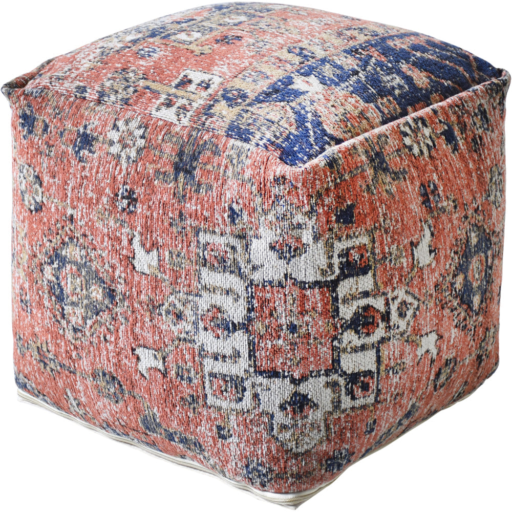 Libra Calm Neutral Collection - Gemen Jacquared Woven Multi Colour Cotton Pouffe