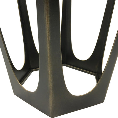 Libra Urban Botanic Collection - Catalan Bronze Gilded with Glass Top Side Table