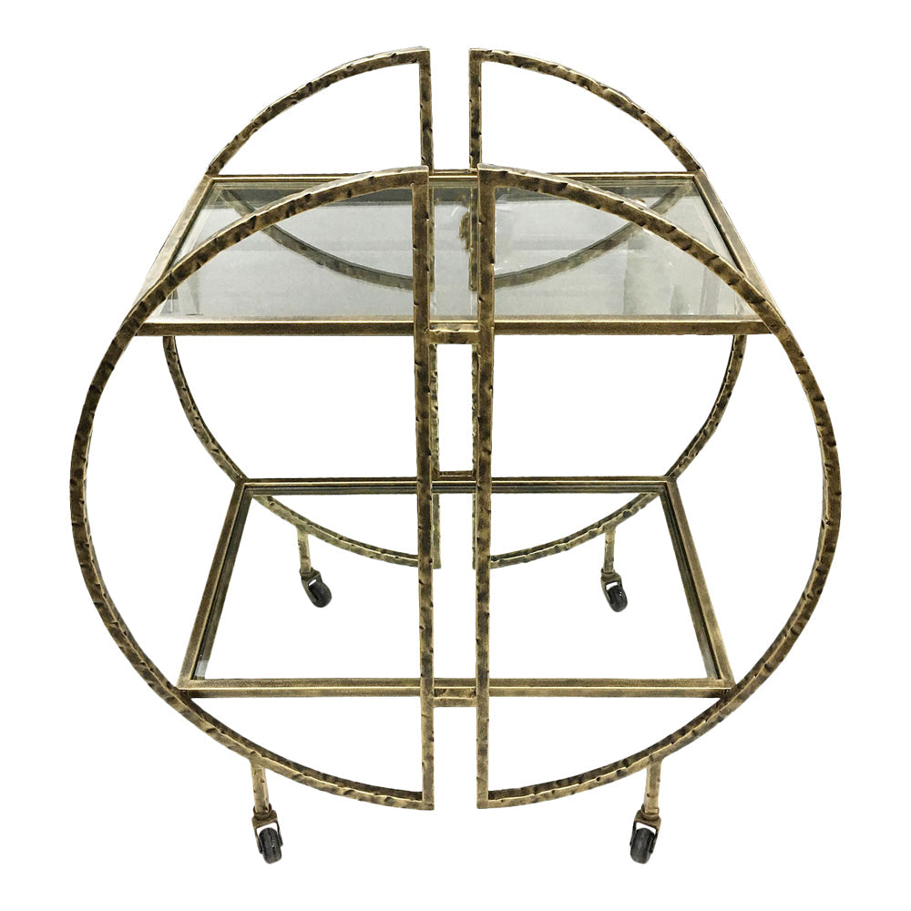 Libra Luxurious Glamour Collection - Saturn Hammered Drinks Trolley