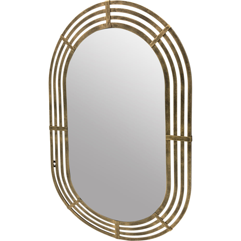 Libra Luxurious Glamour Collection - Lalique Oval Gold Metal Wall Mirror