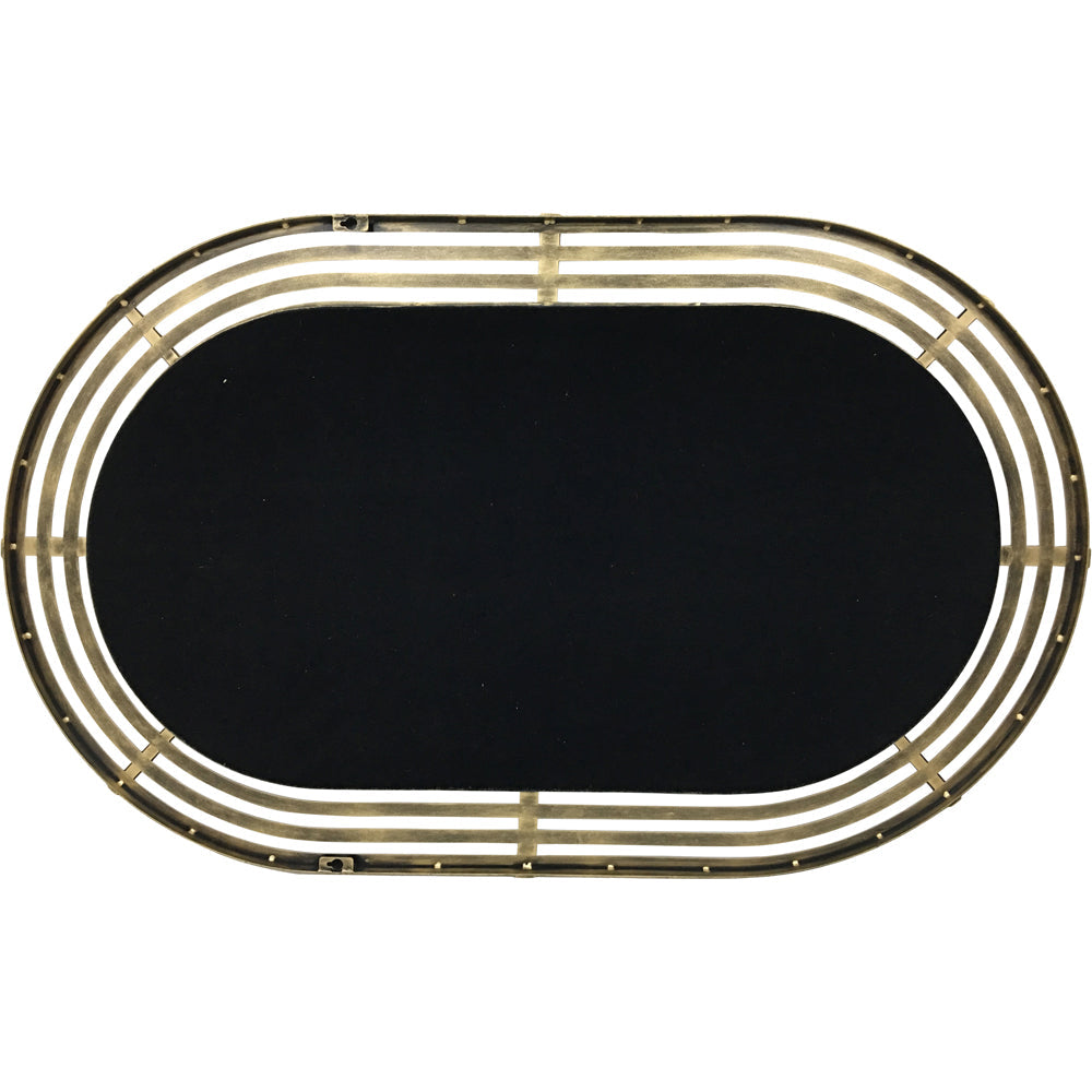 Libra Luxurious Glamour Collection - Lalique Oval Gold Metal Wall Mirror