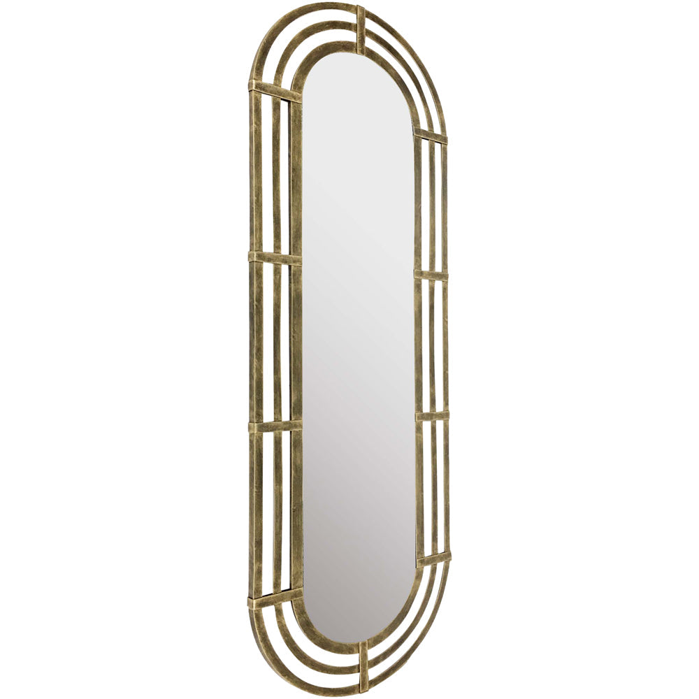 Libra Luxurious Glamour Collection - Lalique Oval Gold Metal Wall Mirror