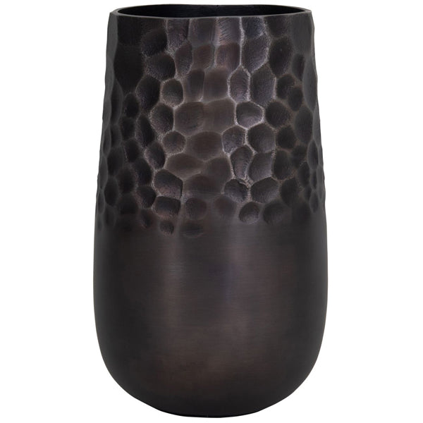 Libra Calm Neutral Collection - Burnished Giraffe Pattern Aluminium Vase Bronze