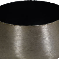 Libra Luxurious Glamour Collection - Molten Metal Round Planter Brushed Bronze