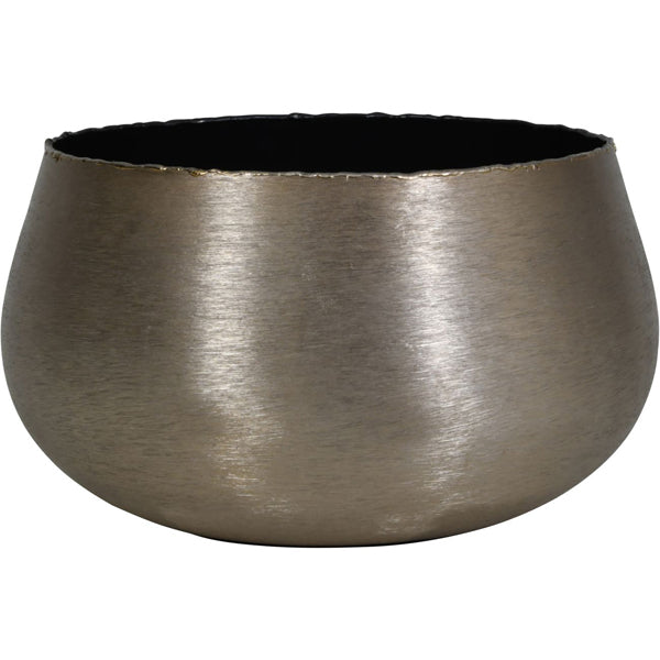 Libra Luxurious Glamour Collection - Molten Metal Round Planter Brushed Bronze